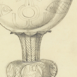 Drawing, Design for  Silver Chalice with Greek Cross and Fish, 1950–70