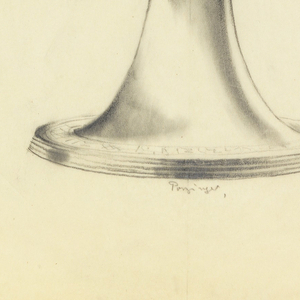 Drawing, Design for Silver Chalice with Basket Weave and Leaf Motifs, 1950–70