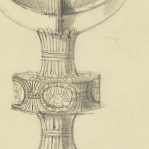 Drawing, Design for Silver Chalice with Crescent Moon Motifs, 1950–70