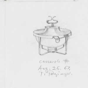 Drawing, Design for Casserole, August 25, 1967
