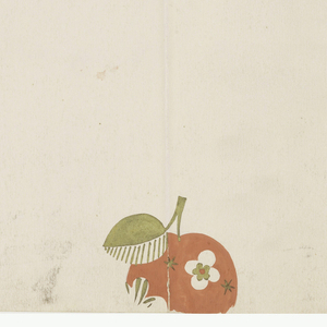 Drawing, Red Cherries and White Stars on Pink Ground, Wallpaper Design, 1940s