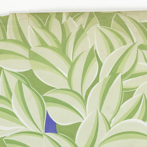 Drawing, Green Leaves and Roses on Lattice, Wallpaper Design, 1940–50