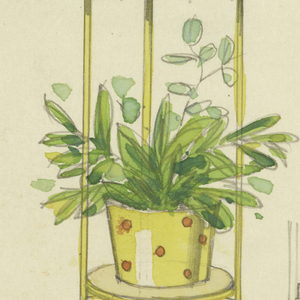 Drawing, Three Designs: Table Lamps, 1950–70