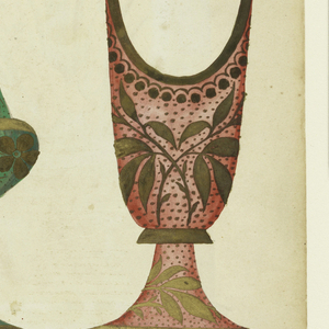 Drawing, Designs for Colored Glass Vases, ca. 1850