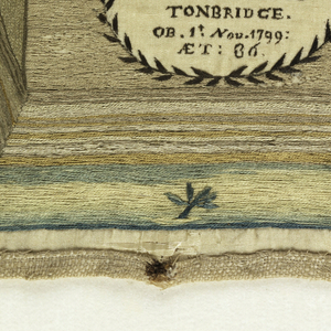 Mourning Sampler (England), ca. 1800