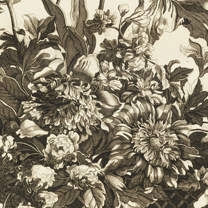 Print, Basket with Flowers on a Table, Plate 8 from the series Livres de plusieurs paniers de fleurs [Flowers in a Basket], ca. 1680