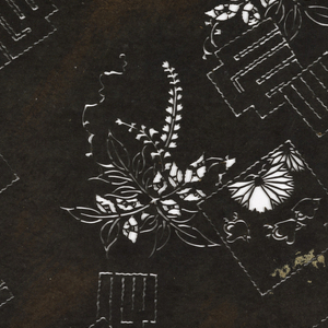 Katagami, Geometric Mazes, Partial Chrysanthemums, Leaf Clusters, late 19th–early 20th century