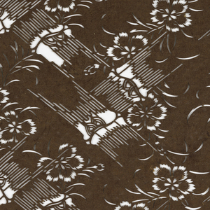 Katagami, Cherry Blossoms and Bamboo Trellis, late 19th–early 20th century