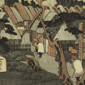 Print, Tiger Rain (Oiso), in The Fifty-Three Stations of the Tokaido Road (Tokaido Gojusan Tsugi-no Uchi), ca. 1834