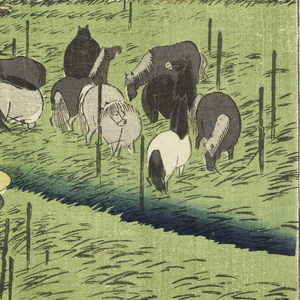 Print, Chiryu, The Horse Fair, in The Fifty-Three Stations of the Tokaido Road (Tokaido Gojusan Tsugi-no Uchi), 1833–34
