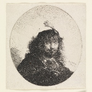 Print, Rembrandt with Plumed Hat and Lowered Sabre, 1634