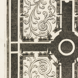Print, Allées en gazon pour les Therasse Sableux (Grass Walkways, Sandy Terraces), in Nouveaux Livre de Parterres contenant 24 pensséz diferantes (New Book Containing 24 Different Variations for Garden Beds), ca. 1700