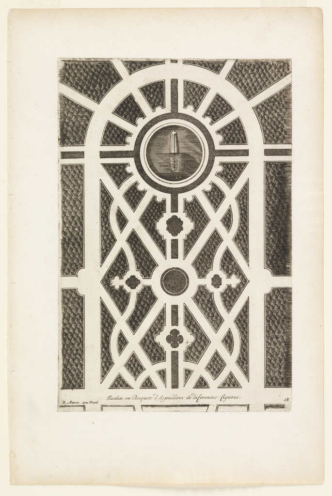 Print, Jardin en Bosquet d'Espalliers de diferentes figures (Garden Grove of Espaliersof Different Forms), in Nouveaux Livre de Parterres contenant 24 pensséz diferantes (New Book of Designs Containing 24 Ideas for Garden Beds)