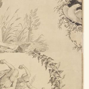 Drawing, Cartoon for Printed Cotton Textile:  The Four Elements [Les Quatre Élements], 1810–20