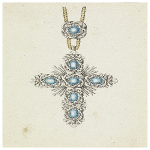 Drawing, Design for a Cross Pendant, 1775
