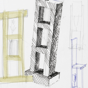 Drawing, Recycle Tabletop Objects, 1988