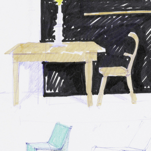 Drawing, Recycle Tabletop Objects, 1988