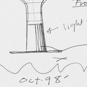 Drawing, Three Table Lamp Designs, for Artemide; Two Alternative Lamp Designs, verso, 1998