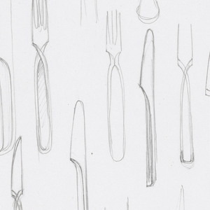 Drawing, Designs for Flatware, including Axis, 1989–90