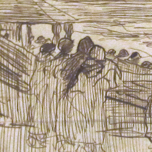 Drawing, Two Studies of Women Watching the Launching of Dories, Cullercoats, England, 1881