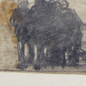 Drawing, Figures Overlooking a Bay and a Small Boat, Cullercoats, England, 1881–82