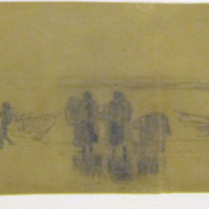 Drawing, Beach with Four Fishing Boats, Cullercoats, England, 1881–82
