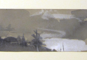 Drawing, Hillside with Pine Trees and Clouded Sky, 1895