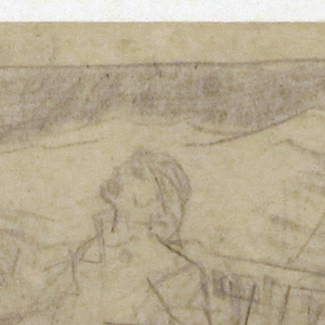 Drawing, Man on Deck with Ship