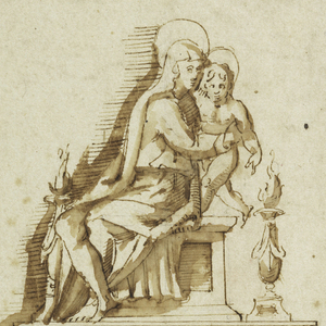 Drawing, Project: The elevation of a sepulchral monument for a Medici cardinal, ca. 1560–70
