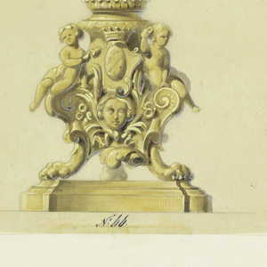 Drawing, Design for a Gas Lamp and Candelabrum, ca. 1855