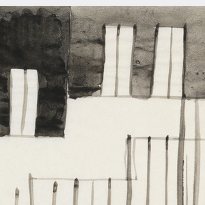 Drawing, Houses on a Street, 1938–39