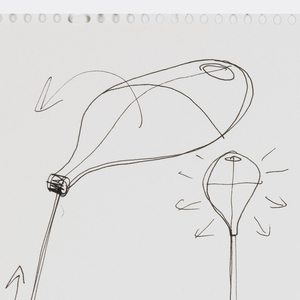 Drawing, Five Floor Lamp Designs, including "Venus" Lamp, for Kovacs Lighting, USA, 1999