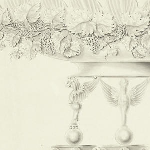 Drawing, Design for the Silver Mount for a Glass Fruit Bowl, 1825–35