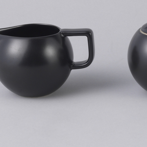 Colorstone, Matte Black Sugar Bowl And Lid, 1986