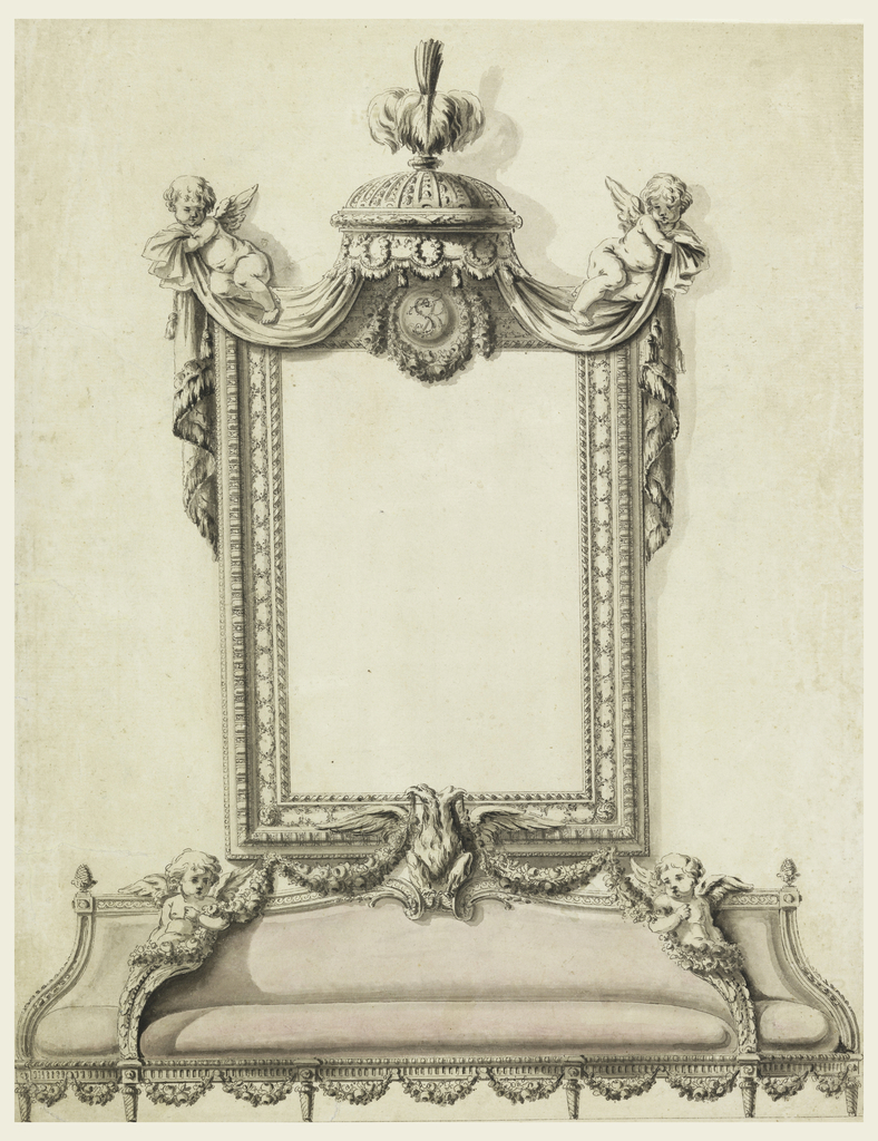 Drawing, Design for Sofa and Mirror, Portrait Room, Royal Palace; Warsaw, Poland