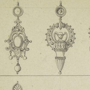 Drawing, Designs for Twelve Earrings, 1865–70