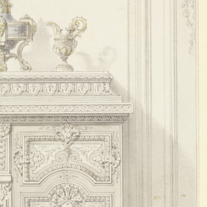 Drawing, Design for a Bedroom Armoire in Louis XVI Style (Armoire pour un chambre à coucher riches, Style Louis XVI), 1873–79