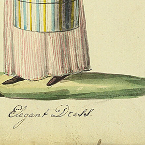 Drawing, Fashion: Elegant Dress, 1820–30