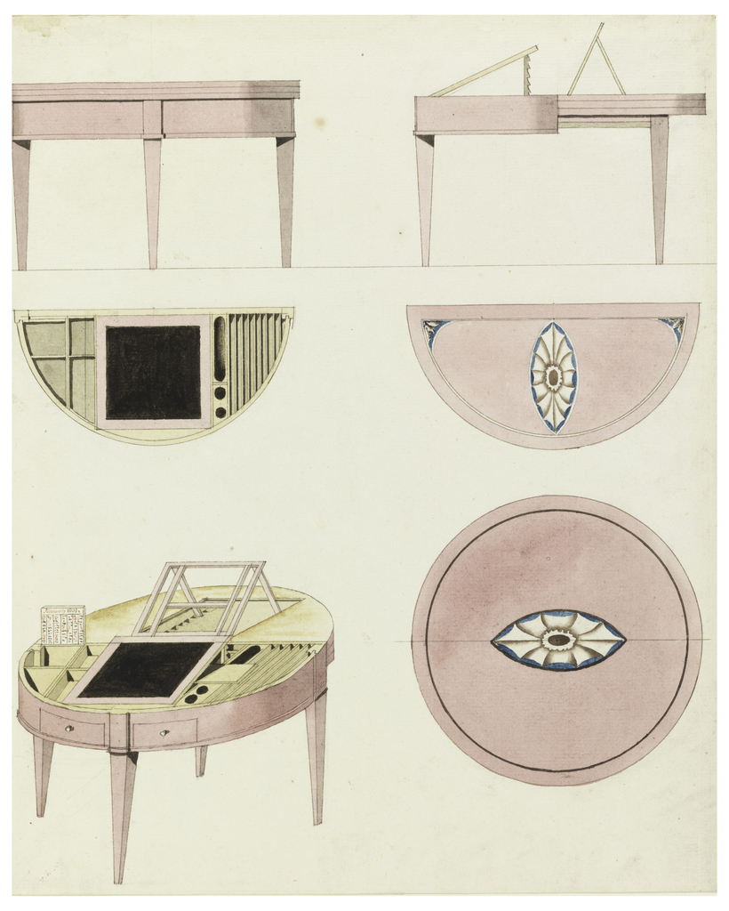 Drawing, Design for Mechanical Furniture: Tables