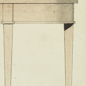 Drawing, Design for Mechanical Furniture: Half-Round Writing Table, ca. 1805