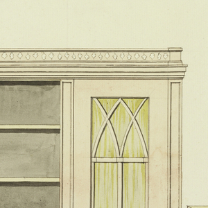 Drawing, Designs for Mechanical Furniture: Bookcase and Shelf Desk, ca. 1805