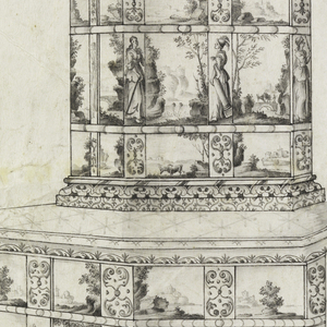 Drawing, Pottery Tile Stove, ca. 1750