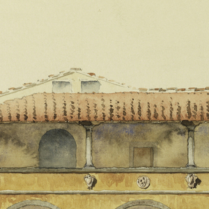 Drawing, Fragment de la Loggia dans la cour de l