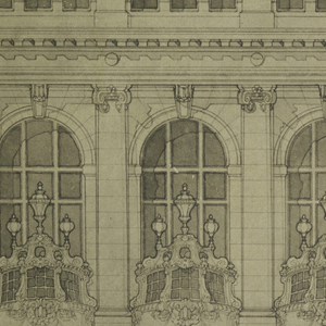 Photograph, Rendering of the Proposed Facade for the New York Yacht Club, for Competition, 1864–1943