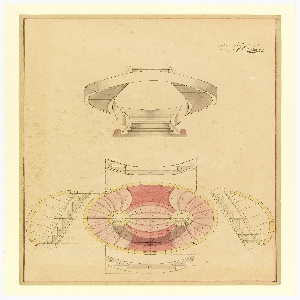 Drawing, Elevation and Plan for a Staircase Model in the English Style, 1836