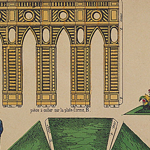 Print, Paper Model for a Park Kiosk: Kiosque No. 6 from the series Nouvelles constructions faciles pour jeunes enfants [easy new constructions for young children], ca. 1870