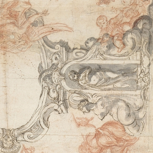 Drawing, Design for a Painted Ceiling and the Decoration of a Short Wall Illustrating the Seasons, 1630–50
