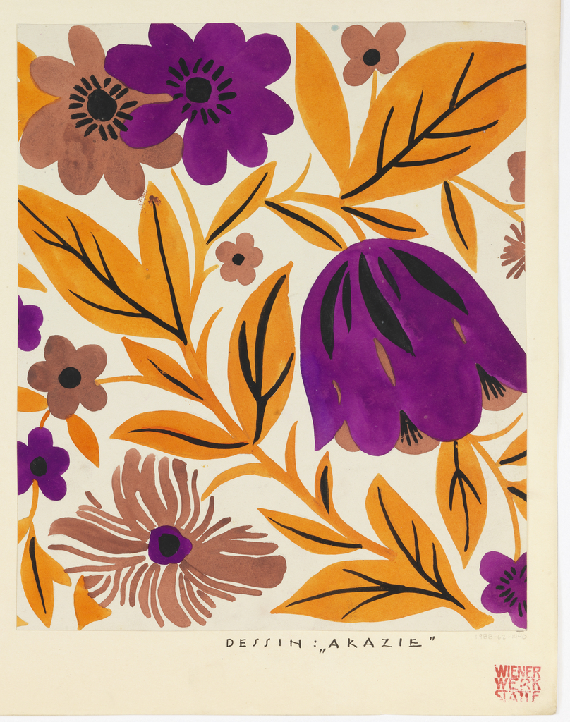 Drawing, Textile Design: Akazie