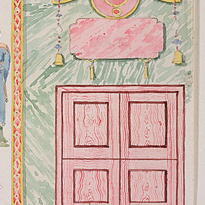 Drawing, Wall Elevation, probably for the Banqueting Room, Royal Pavilion, Brighton, 1815–22