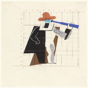 Drawing, Man with Telescope, for A Gas, Light and Coke Co., ca. 1935